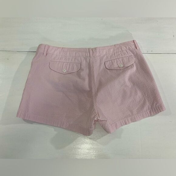Polo Ralph Lauren Shorts Women’s 10 Pink White Stripe Seersucker Preppy - Picture 10 of 13